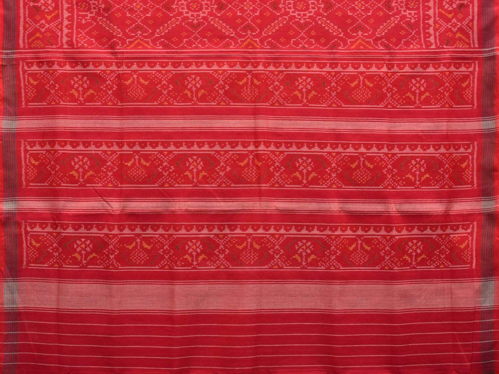 Red Pochampally Ikat Cotton Handloom Saree with Grill Design i0627