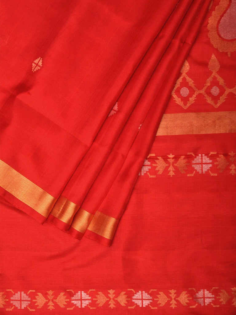 Red Uppada Silk Handloom Saree with Mango Pallu Design u1375
