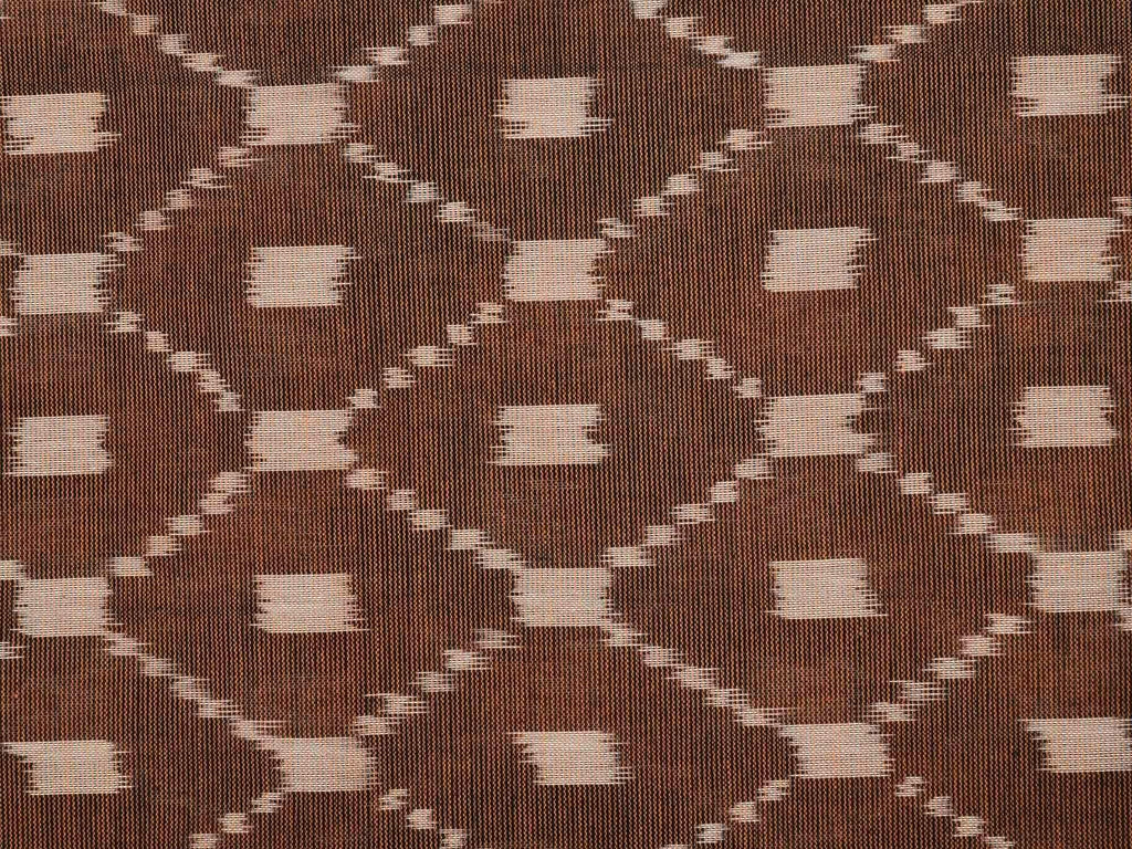Rust and Green Pochampally Ikat Cotton Handloom Saree with Grill Design i0466