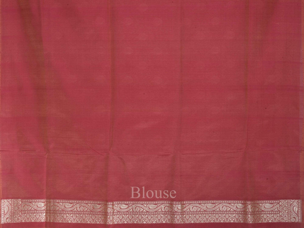 Rust Banaras Silk Handloom Saree with All Over Design B0266