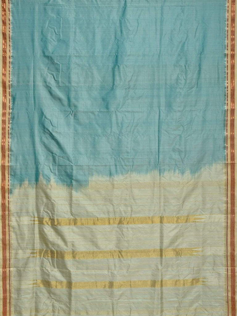Sea Blue Narayanpet Silk Handloom Saree with Contrast Pallu Design Np0234