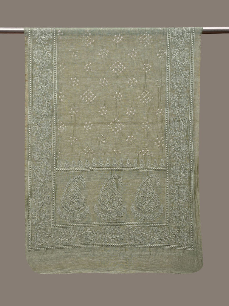 Sea Green Bandhani Silk Handloom Stole with Mango Design ds2903