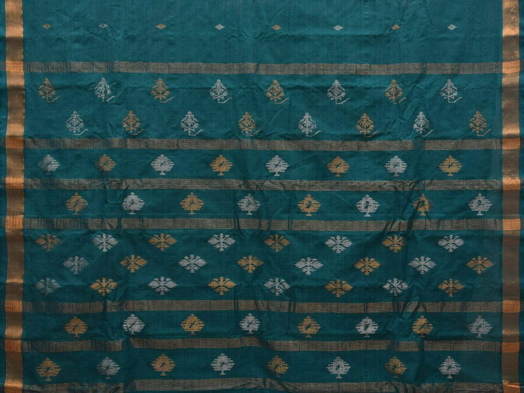 Teal Uppada Cotton Handloom Saree with Assorted Buta Pallu Design u1816