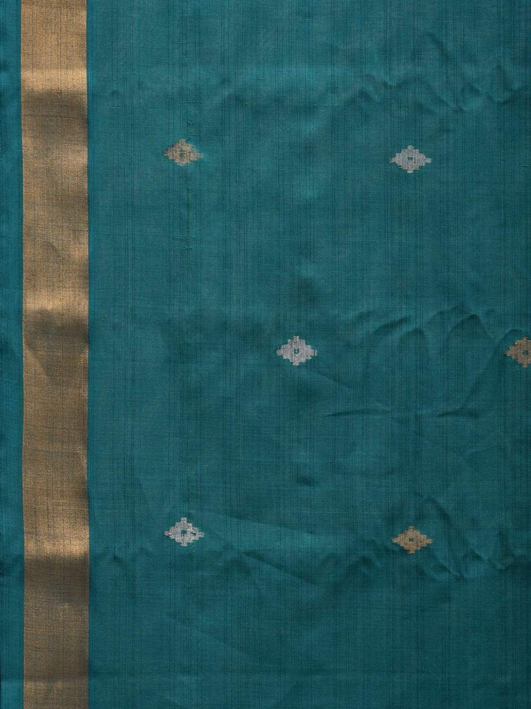 Teal Uppada Cotton Handloom Saree with Assorted Buta Pallu Design u1816