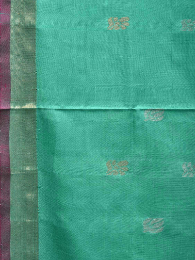 Turquoise and Pink Uppada Silk Handloom Saree with Buta and Pallu Design u1875