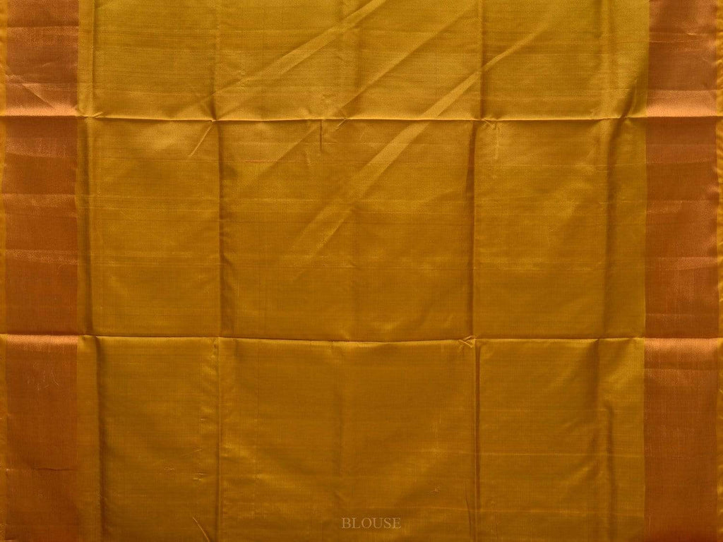 Turquoise and Yellow Uppada Silk Handloom Plain Saree with Contrast Pallu Design u1799