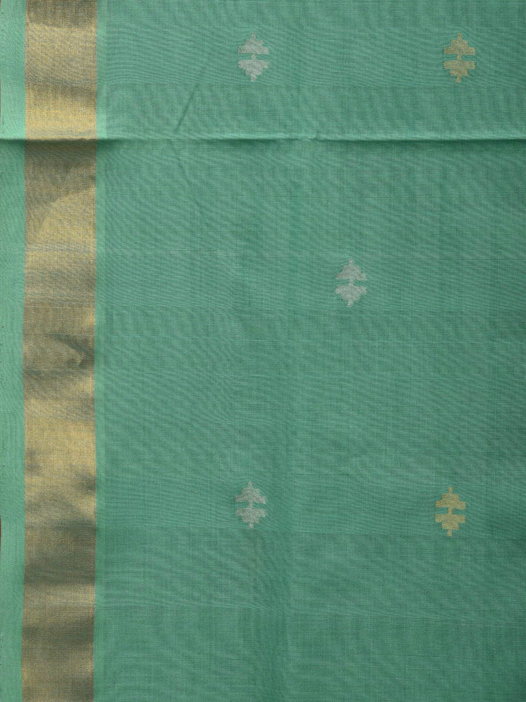 Turquoise Uppada Cotton Handloom Saree with Jamdani Pallu Design u1932