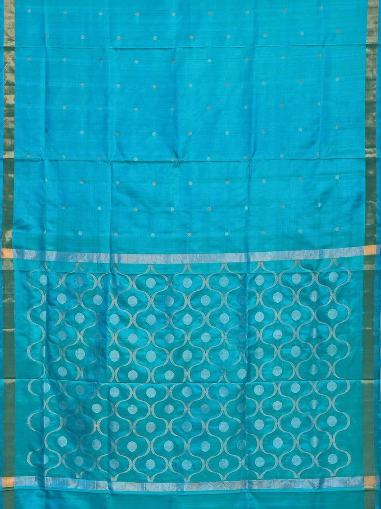 Turquoise Uppada Silk Handloom Saree with OG Pallu Design U1547