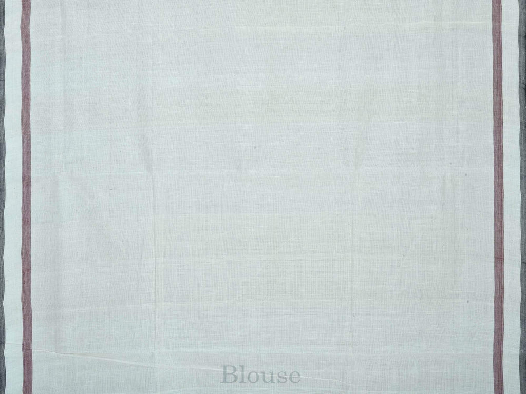 White Khadi Cotton Handloom Saree with Small Jamdani Buta Design kh0353