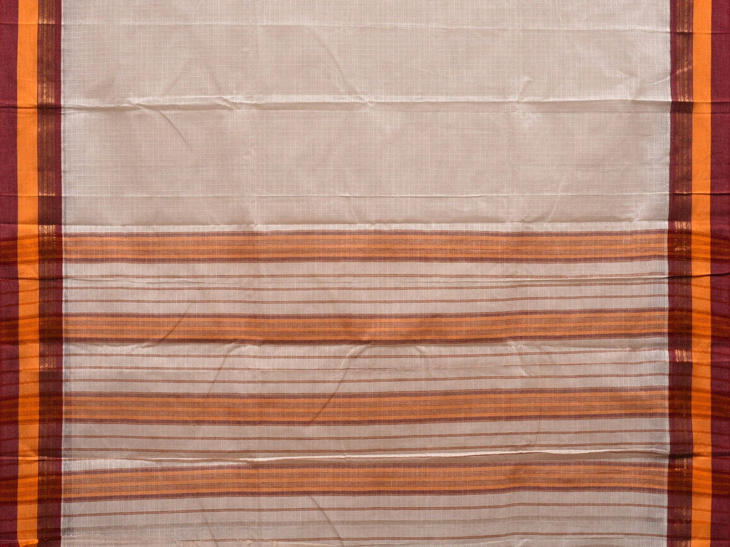 White Narayanpet Cotton Handloom Saree with Checks Design No Blouse np0544