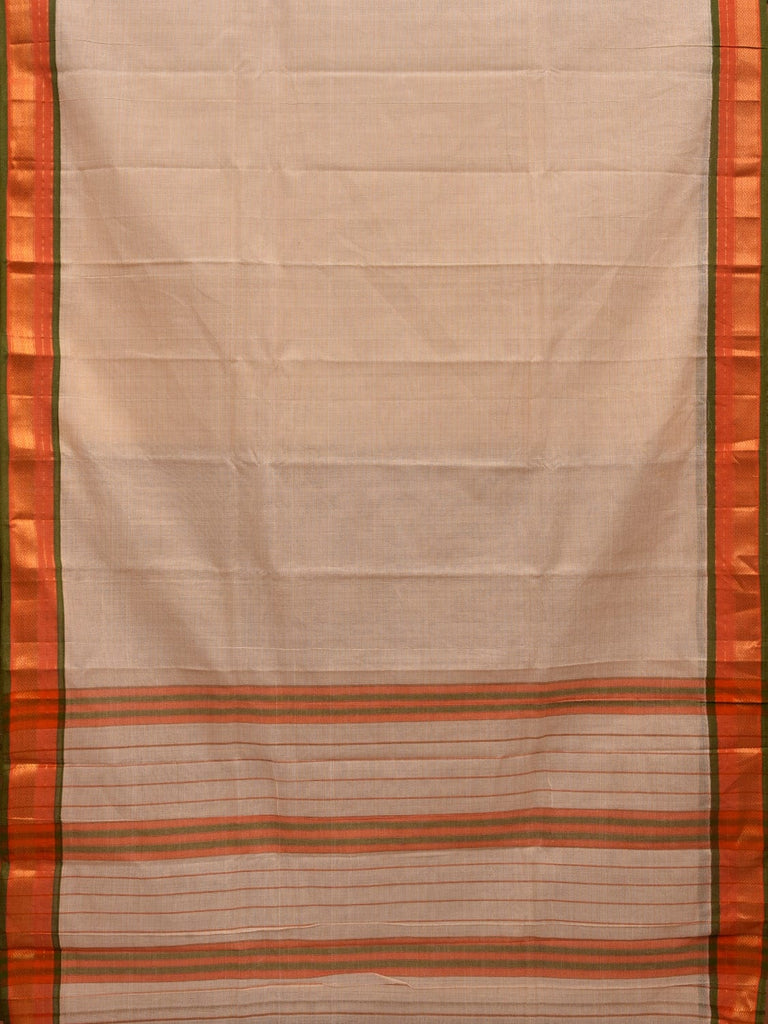 White Narayanpet Cotton Handloom Saree with Checks Design No Blouse np0636