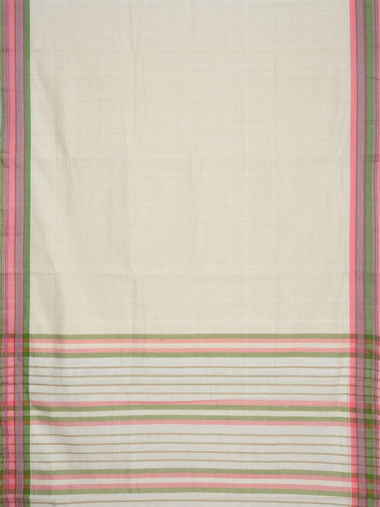 White Narayanpet Cotton Handloom Saree with Checks Design np0201
