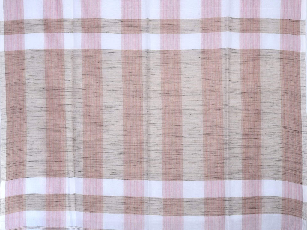 White Organic Cotton Handloom Saree with Strips Design o0208