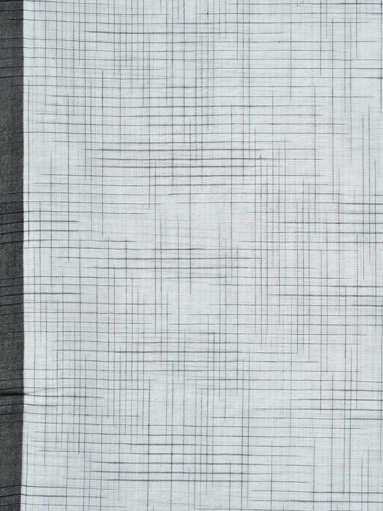 White Organic Cotton Handloom Saree with Strips Design o0263