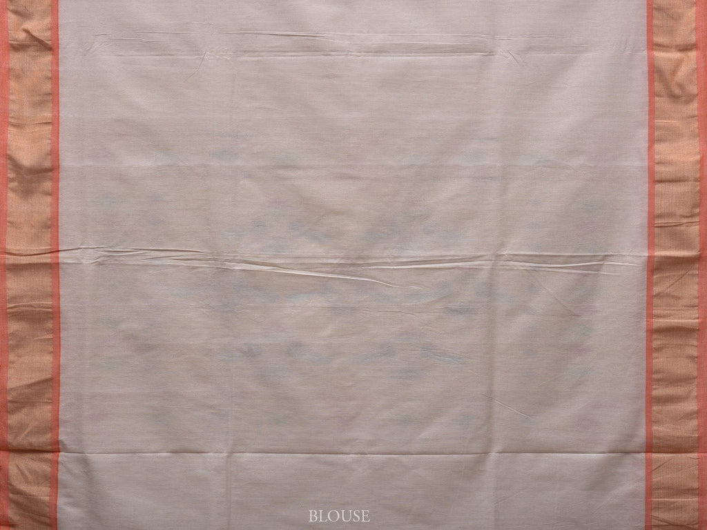 White Paithani Cotton Handloom Saree with Double Pallu Design p0459