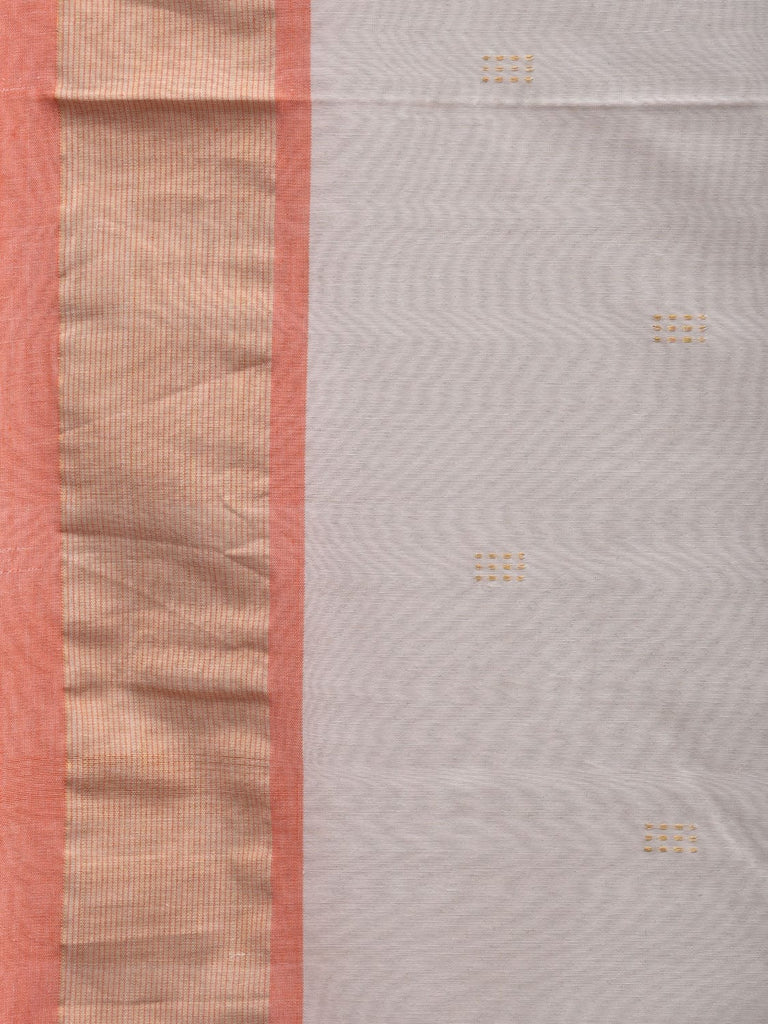 White Paithani Cotton Handloom Saree with Double Pallu Design p0459