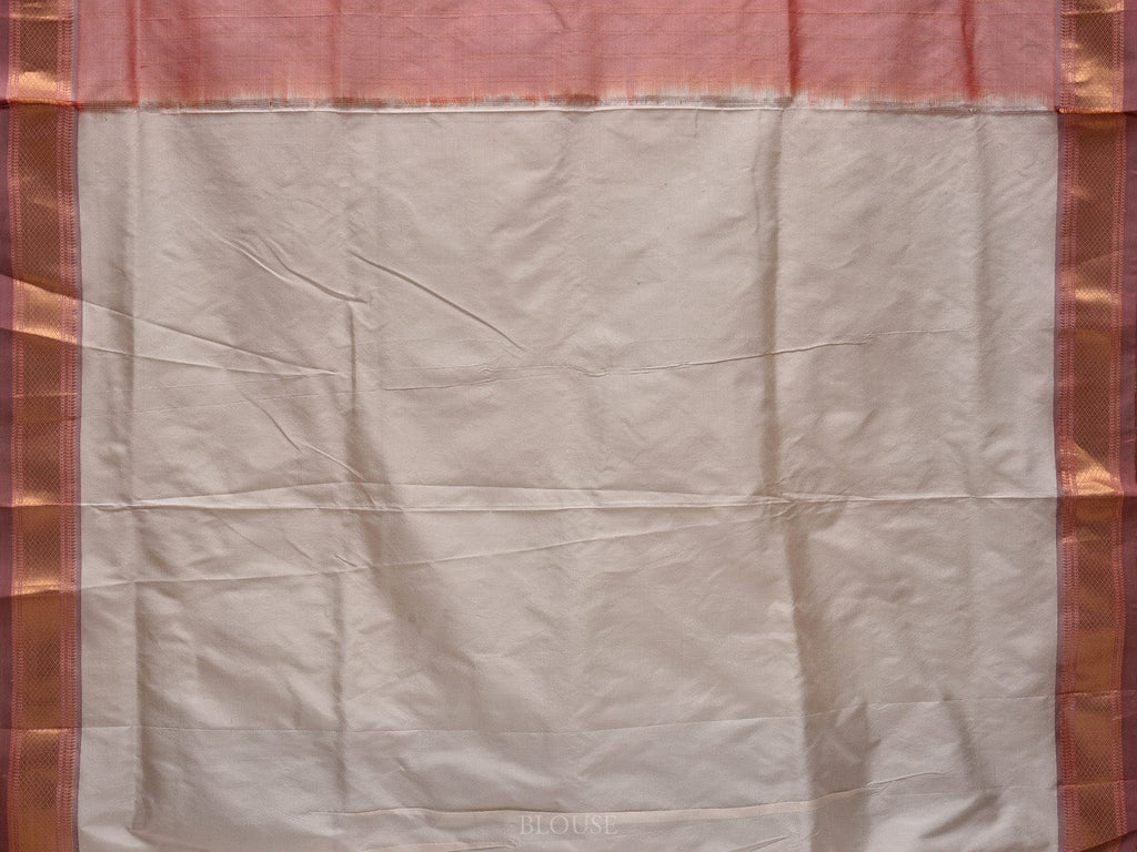 White Paithani Silk Handloom Saree with Special Pallu Design p0465