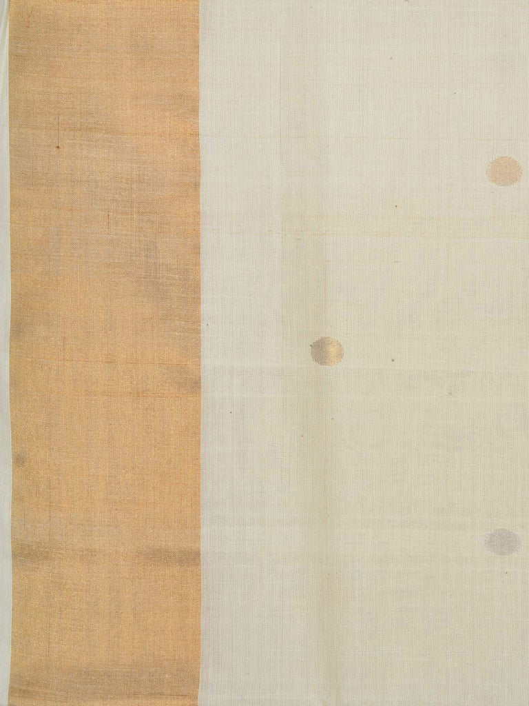 White Uppada Cotton Handloom Saree with Corner Mango Design u1541