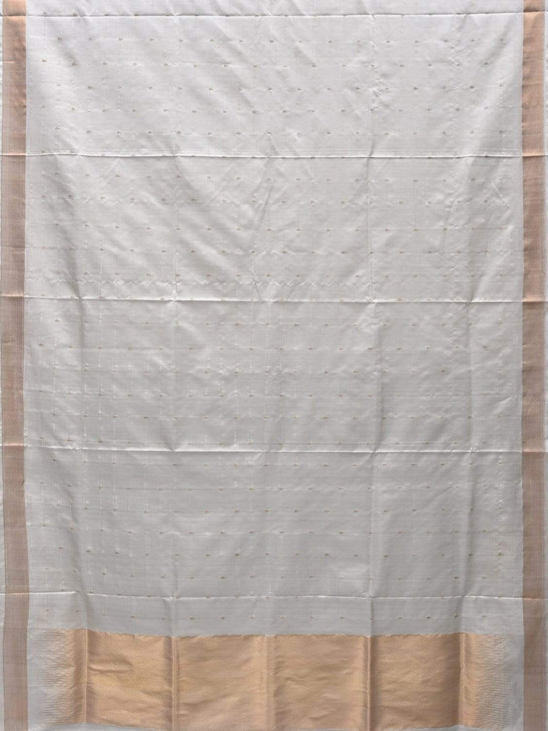 White Uppada Silk Handloom Saree with Small Deep Buta Design u1787