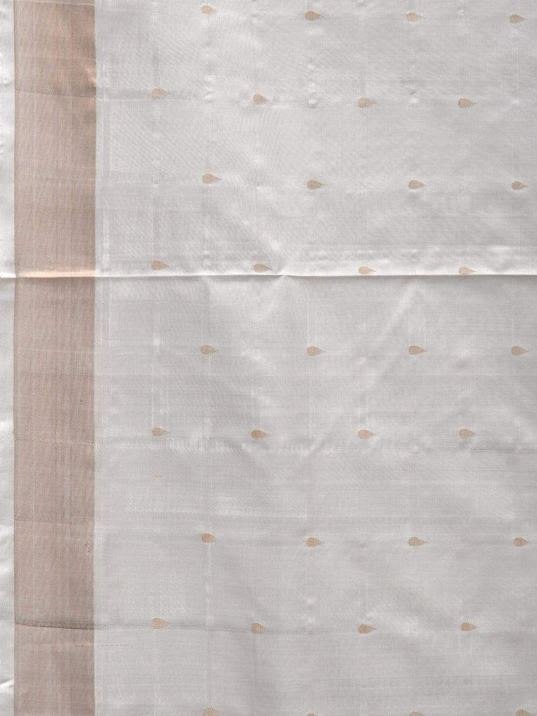 White Uppada Silk Handloom Saree with Small Deep Buta Design u1787