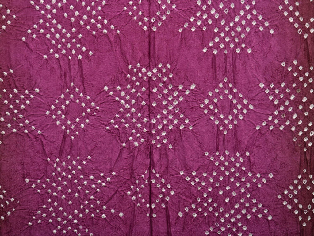 Wine Bandhani Kanchipuram Silk Handloom Saree with Border Design bn0385