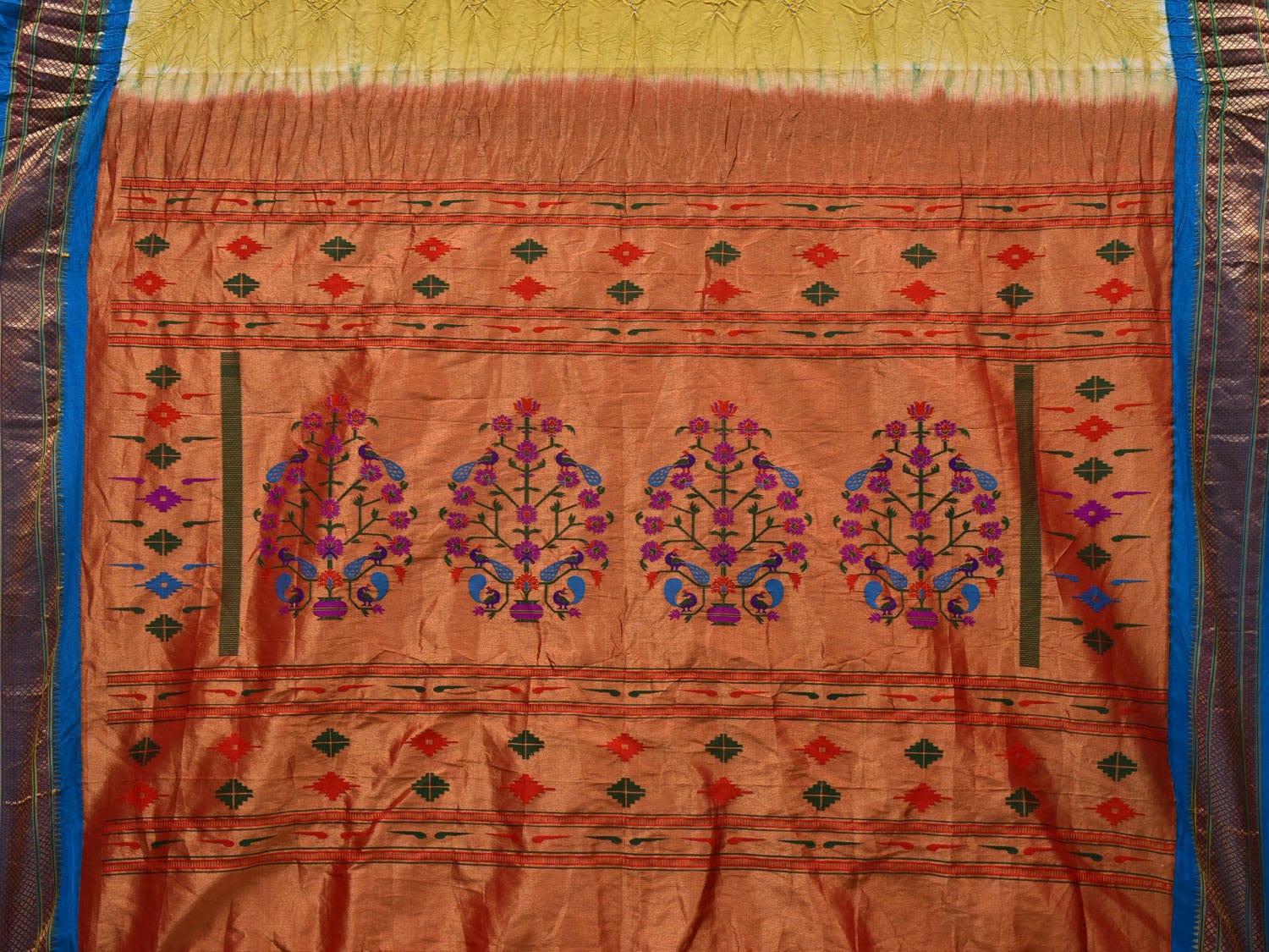 SANGAM PRINTS Ethnic Motifs Woven Design Zari Pure Silk Paithani Saree -  Absolutely Desi