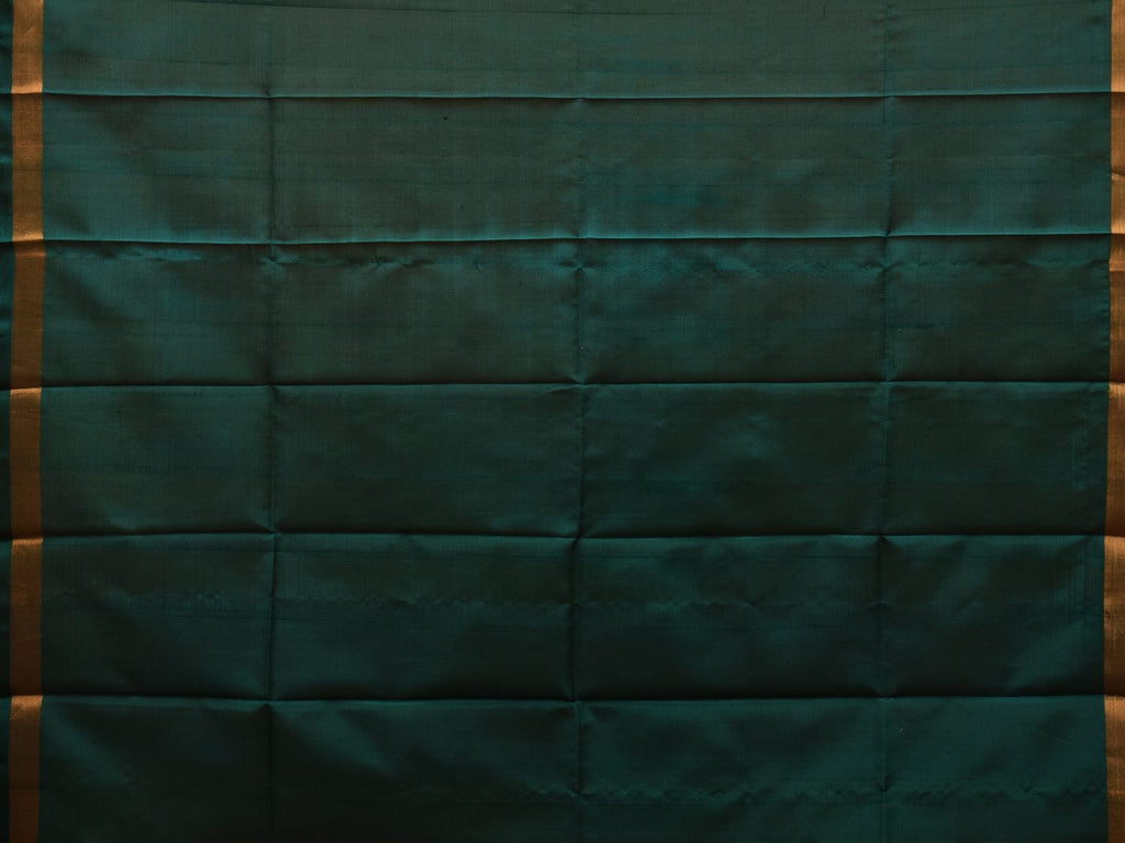 Yellow and Dark Green Uppada Silk Handloom Saree with Border Ikat and Buta Design u1853