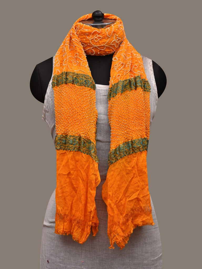 Yellow Bandhani Banaras Georgette Dupatta with Border Design ds2631