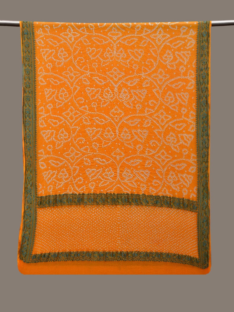Yellow Bandhani Banaras Georgette Dupatta with Border Design ds2631