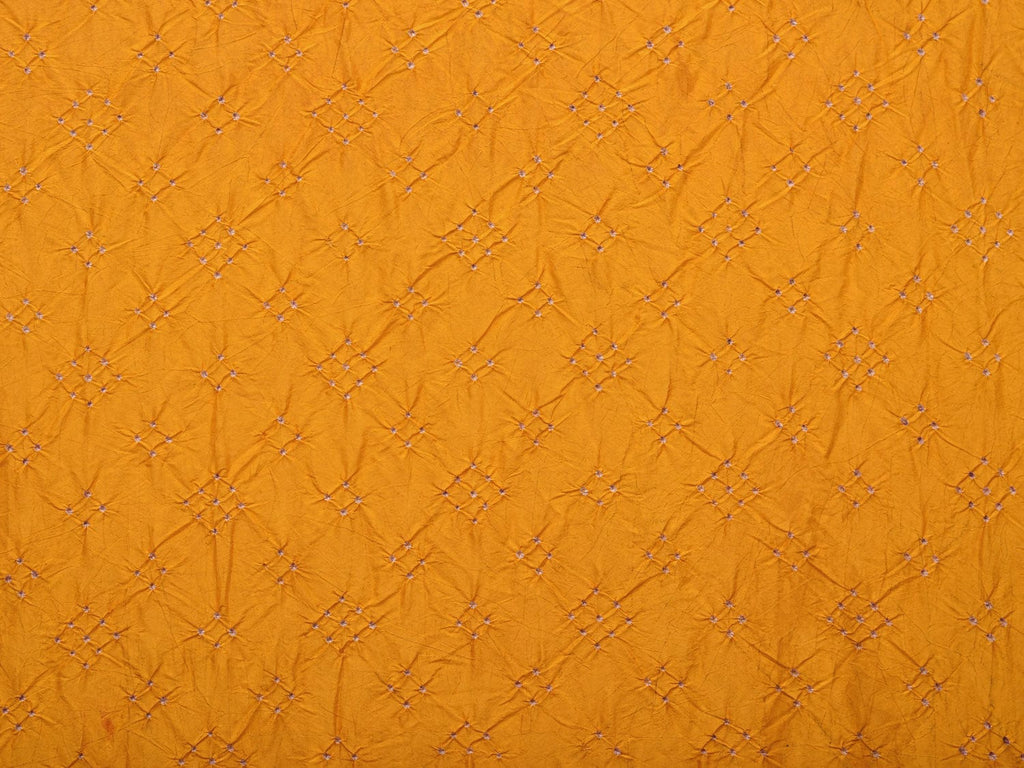Yellow Bandhani Kanchipuram Silk Handloom Saree with Kalamkari Pallu and Blouse Design bn0395