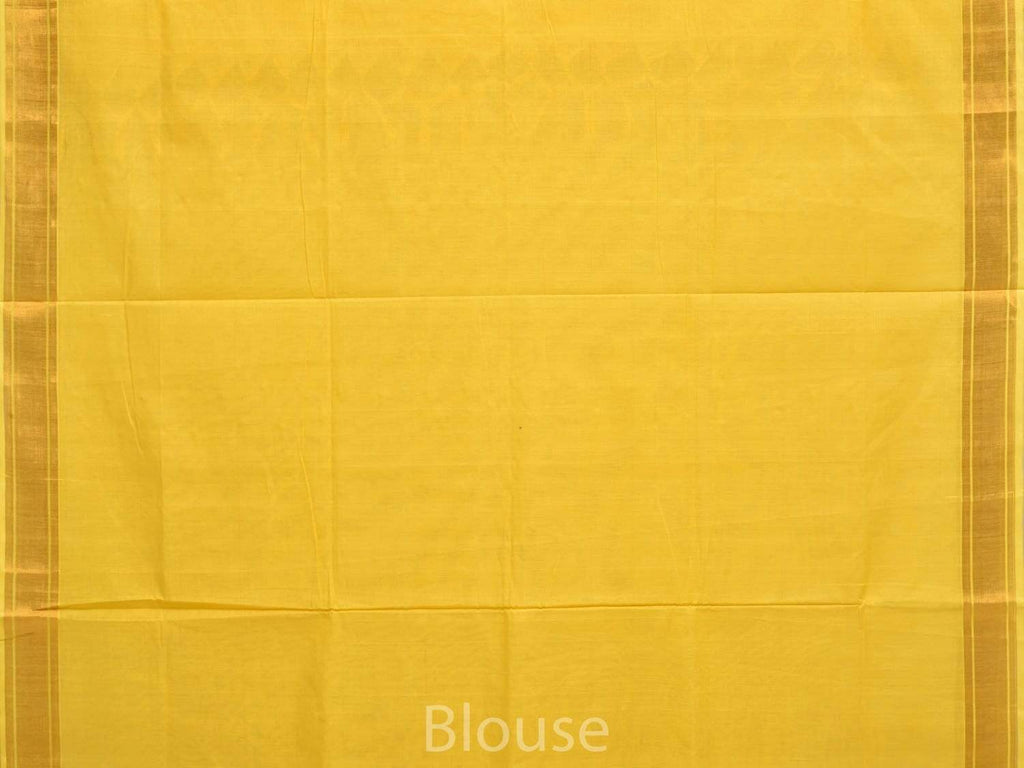 Yellow Khadi Cotton Handloom Saree with Birds Pallu Design kh0440
