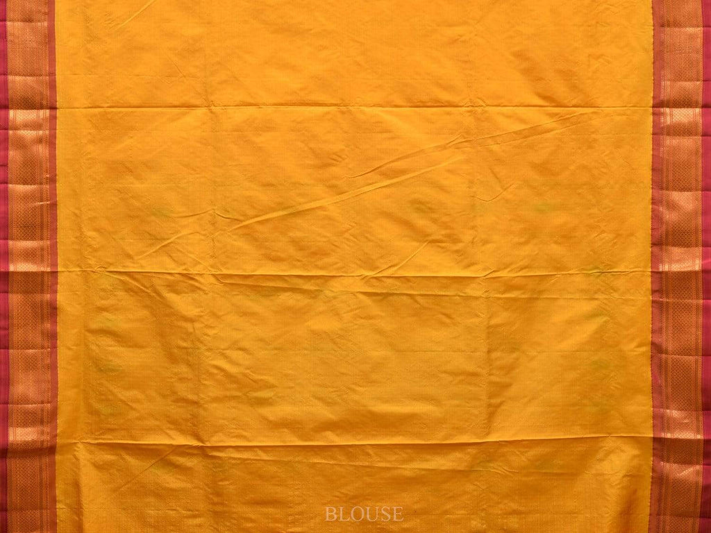 Yellow Paithani Silk Handloom Saree with Double Pallu Design p0407