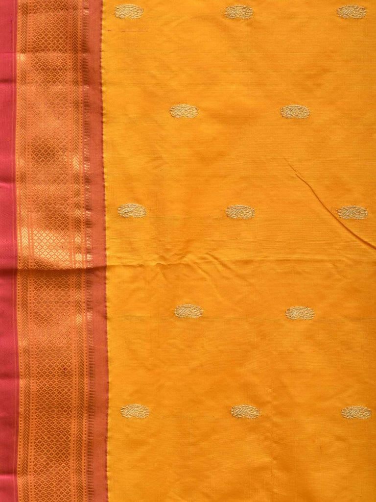 Yellow Paithani Silk Handloom Saree with Double Pallu Design p0407