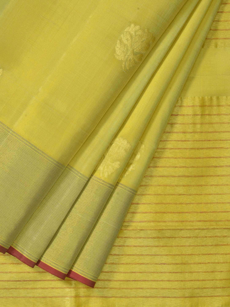 Yellow Uppada Silk Handloom Saree with All Over Nilambari Buta Design u1413