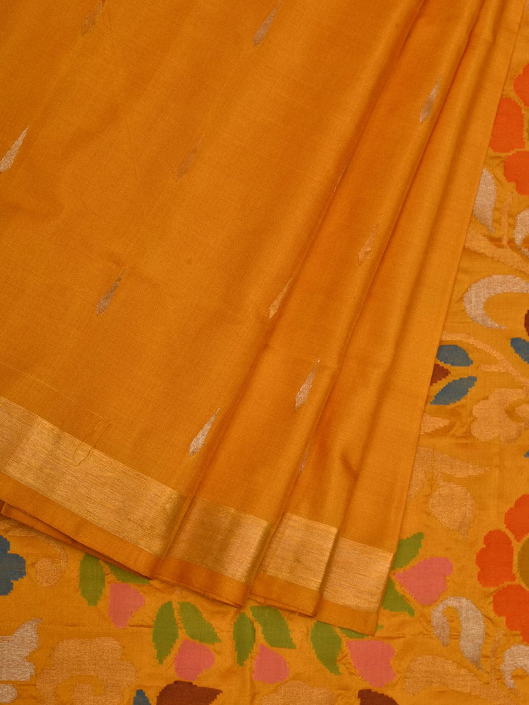 Yellow Uppada Silk Handloom Saree with Floral Pallu Design u1917
