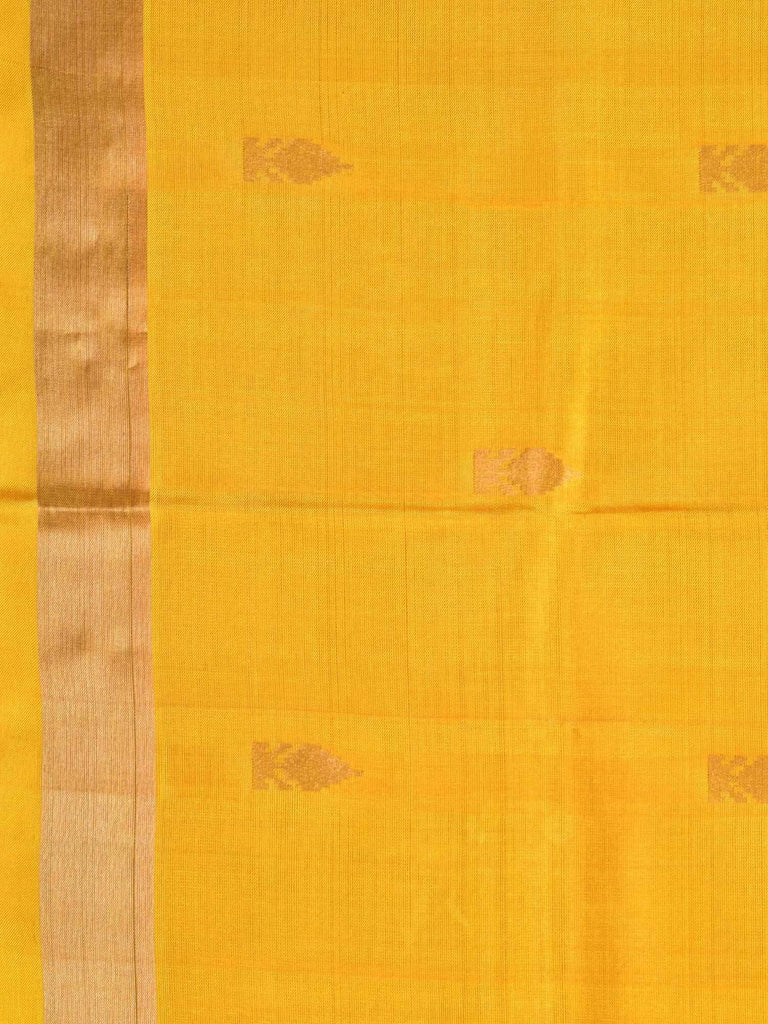 Yellow Uppada Silk Handloom Saree with Flowers Pallu Design u1513